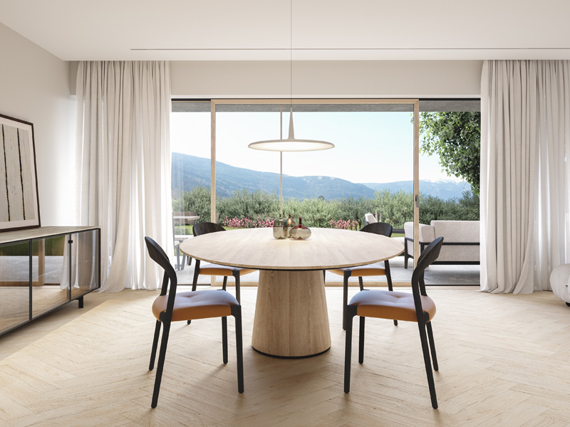 Scandinavian-inspired Dining Room in Hawa Breganzona Apartment Designed by Marco Parentela