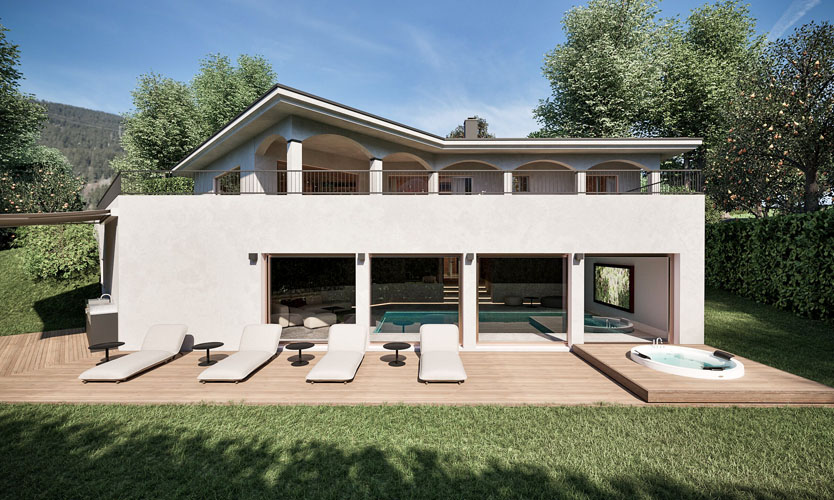 Luxury Private Villa in Muzzano with Indoor Pool, Sun Deck and Jacuzzi Designed by Italian Interior and Exterior Designer Marco Parentela