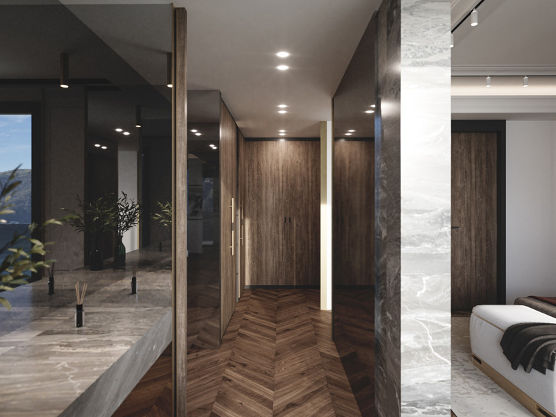 Dressing Cabin Wardrobe Room part of the Luxury Interior Design of Villa Belvedere in Lake Como Designed by Italian Interior Designer Marco Parentela