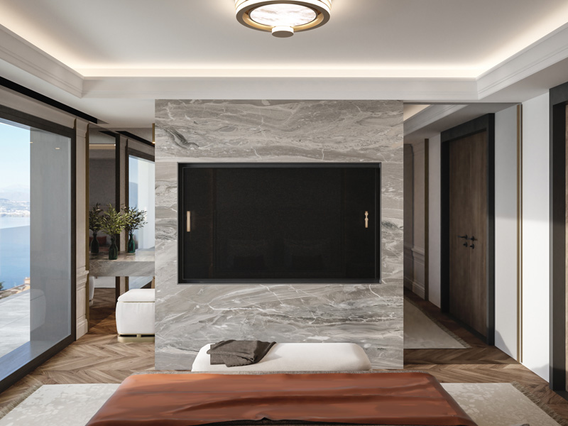 Master Suite part of the Luxury Interiors of Villa Belvedere, Lake Como Designed by Marco Parentela