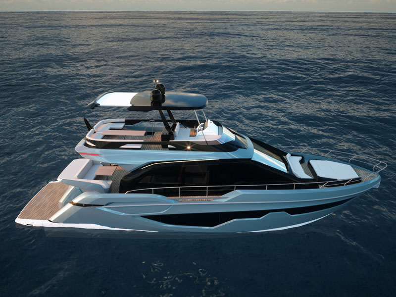 Sessa Marine Flybridge Yacht with spacious decks Designed by Italian Yacht Designer Marco Parentela